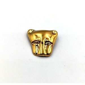 Metropolitan Museum Art Sterling 925 Vermeil MMA Lioness Cat Mask Pin Brooch